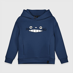 Толстовка оверсайз детская Totoro face, цвет: тёмно-синий