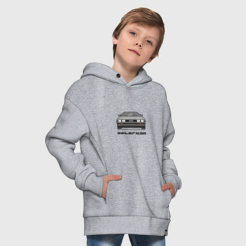 Детское худи оверсайз DeLorean / Меланж – фото 4