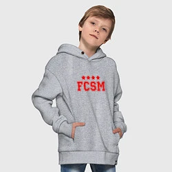 Толстовка оверсайз детская FCSM Club, цвет: меланж — фото 2