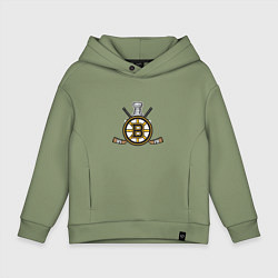 Толстовка оверсайз детская Boston Bruins Hockey, цвет: авокадо