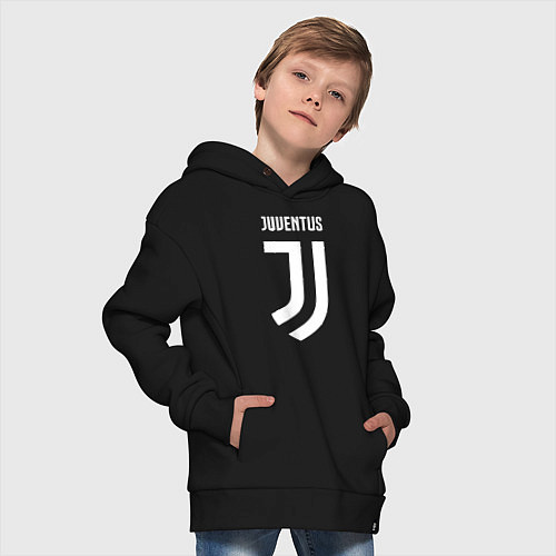 Детское худи оверсайз FC Juventus / Черный – фото 4