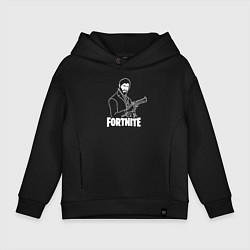 Толстовка оверсайз детская Fortnite Shooter, цвет: черный