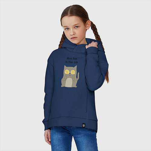 Детское худи оверсайз More Sun In Your Life / Тёмно-синий – фото 3