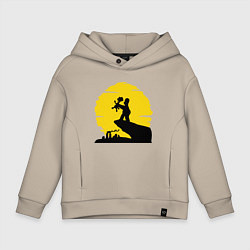 Толстовка оверсайз детская Homer & Bart, цвет: миндальный