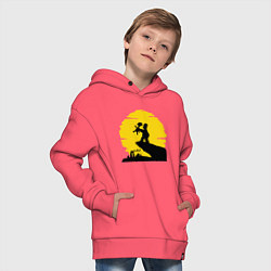 Толстовка оверсайз детская Homer & Bart, цвет: коралловый — фото 2