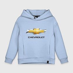 Толстовка оверсайз детская Chevrolet логотип, цвет: мягкое небо