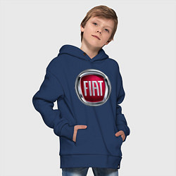 Толстовка оверсайз детская FIAT logo, цвет: тёмно-синий — фото 2