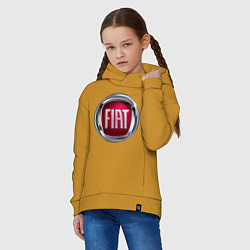 Толстовка оверсайз детская FIAT logo, цвет: горчичный — фото 2
