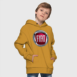 Толстовка оверсайз детская FIAT logo, цвет: горчичный — фото 2