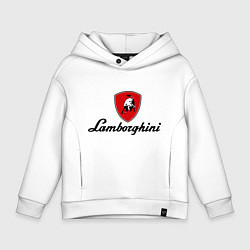 Толстовка оверсайз детская Logo lamborghini, цвет: белый