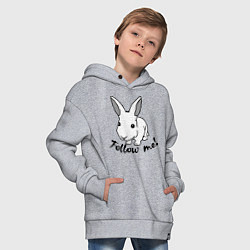 Толстовка оверсайз детская Rabbit: follow me, цвет: меланж — фото 2