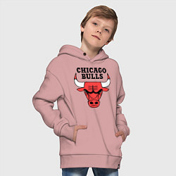 Толстовка оверсайз детская Chicago Bulls, цвет: пыльно-розовый — фото 2