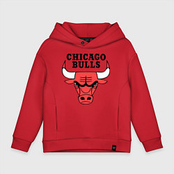 Толстовка оверсайз детская Chicago Bulls цвета красный — фото 1