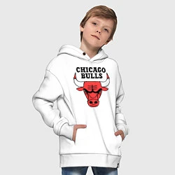 Толстовка оверсайз детская Chicago Bulls, цвет: белый — фото 2