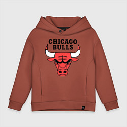 Толстовка оверсайз детская Chicago Bulls, цвет: кирпичный