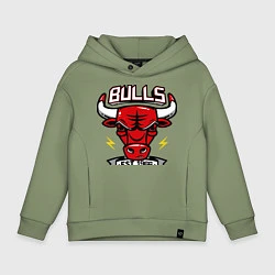 Толстовка оверсайз детская Chicago Bulls est. 1966, цвет: авокадо