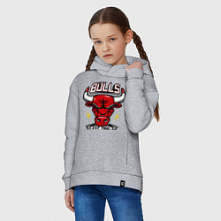 Толстовка оверсайз детская Chicago Bulls est. 1966, цвет: меланж — фото 2