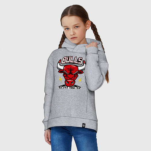 Детское худи оверсайз Chicago Bulls est. 1966 / Меланж – фото 3