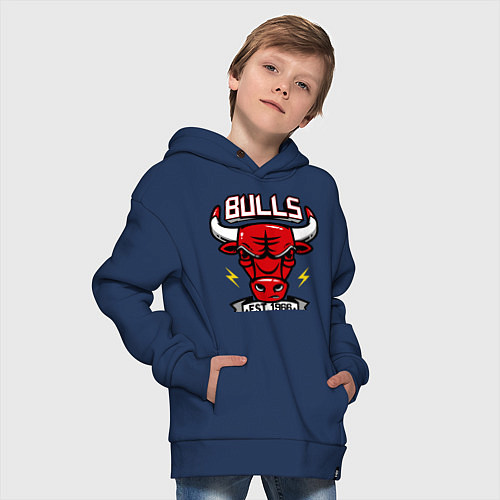 Детское худи оверсайз Chicago Bulls est. 1966 / Тёмно-синий – фото 4