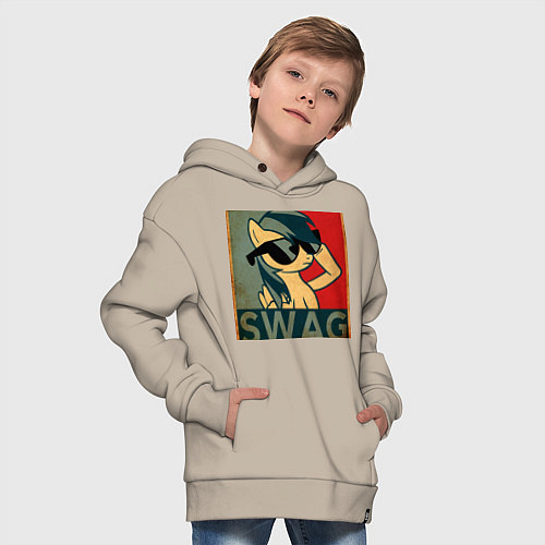 Детское худи оверсайз SWAG Pony / Миндальный – фото 4