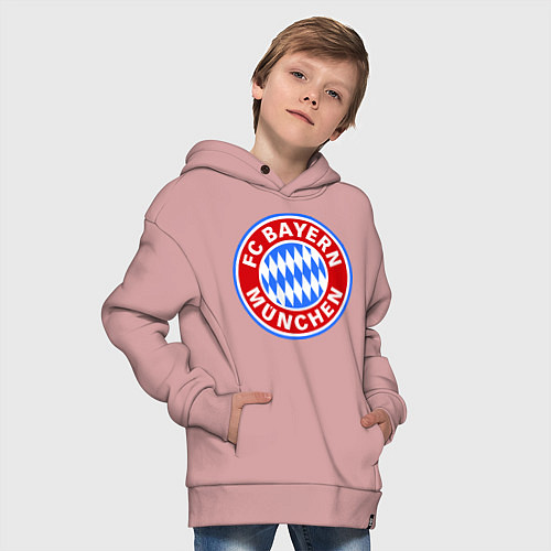 Детское худи оверсайз Bayern Munchen FC / Пыльно-розовый – фото 4