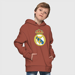 Толстовка оверсайз детская Real Madrid FC, цвет: кирпичный — фото 2