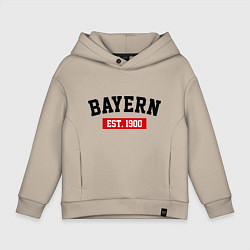 Толстовка оверсайз детская FC Bayern Est. 1900, цвет: миндальный