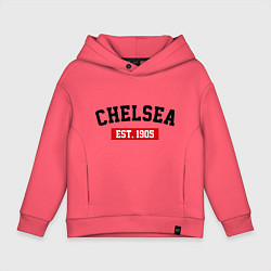 Толстовка оверсайз детская FC Chelsea Est. 1905, цвет: коралловый