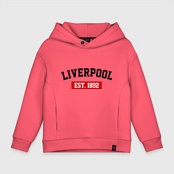 Толстовка оверсайз детская FC Liverpool Est. 1892, цвет: коралловый