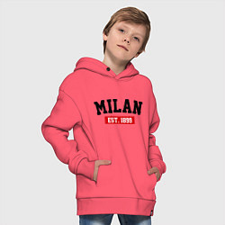 Толстовка оверсайз детская FC Milan Est. 1899, цвет: коралловый — фото 2