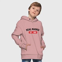 Толстовка оверсайз детская FC Real Madrid Est. 1902, цвет: пыльно-розовый — фото 2
