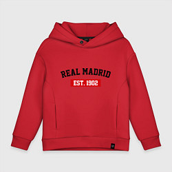 Толстовка оверсайз детская FC Real Madrid Est. 1902, цвет: красный