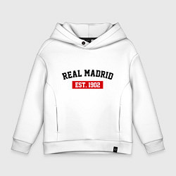 Толстовка оверсайз детская FC Real Madrid Est. 1902, цвет: белый