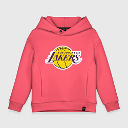 Толстовка оверсайз детская LA Lakers, цвет: коралловый