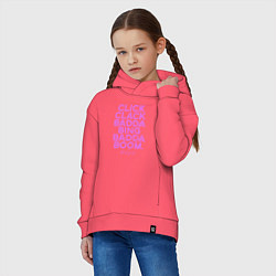 Толстовка оверсайз детская Click Clack Black Pink, цвет: коралловый — фото 2