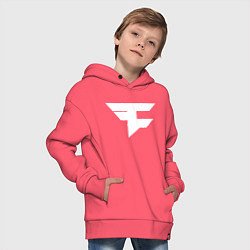 Толстовка оверсайз детская FAZE Symbol, цвет: коралловый — фото 2