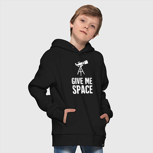 Детское худи оверсайз Give me Space / Черный – фото 4