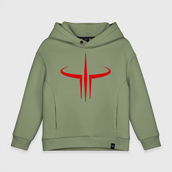 Толстовка оверсайз детская Quake logo, цвет: авокадо