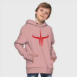 Толстовка оверсайз детская Quake logo, цвет: пыльно-розовый — фото 2
