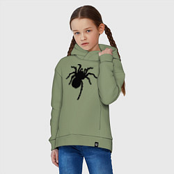Толстовка оверсайз детская Черный паук, цвет: авокадо — фото 2