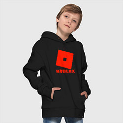 Толстовка оверсайз детская Roblox Logo, цвет: черный — фото 2