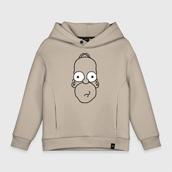 Толстовка оверсайз детская Homer Face, цвет: миндальный