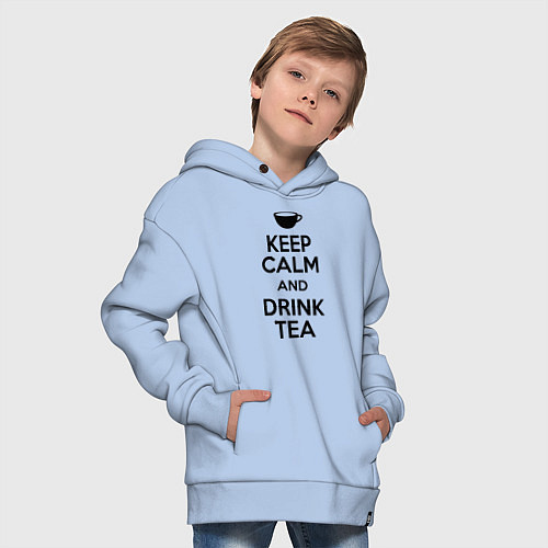 Детское худи оверсайз Keep Calm & Drink Tea / Мягкое небо – фото 4