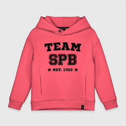Толстовка оверсайз детская Team SPB est. 1703, цвет: коралловый