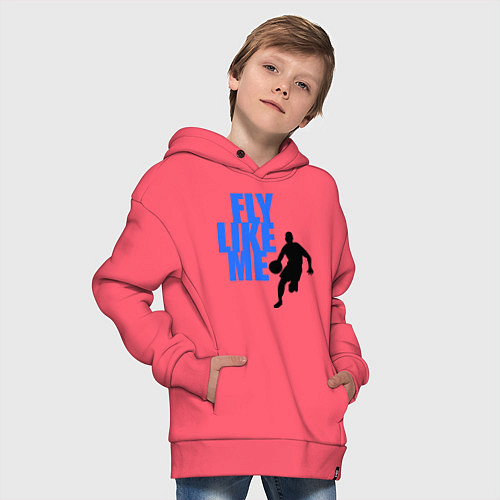 Детское худи оверсайз Fly like me / Коралловый – фото 4