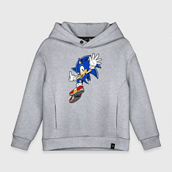 Толстовка оверсайз детская Sonic, цвет: меланж