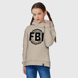 Толстовка оверсайз детская FBI Agency, цвет: миндальный — фото 2