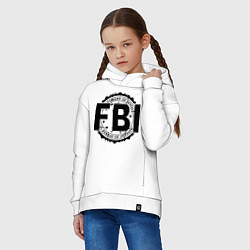 Толстовка оверсайз детская FBI Agency, цвет: белый — фото 2