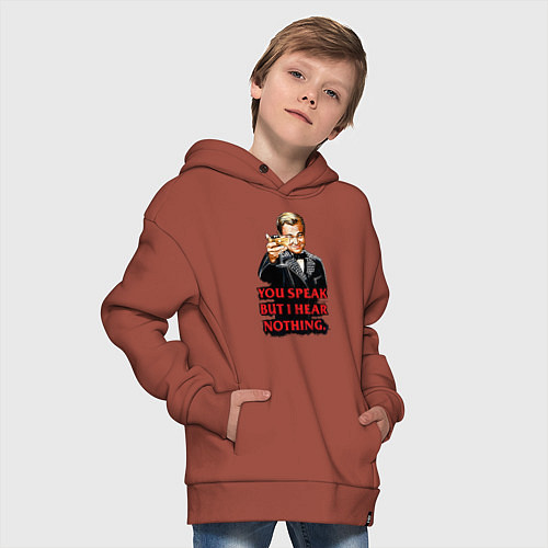Детское худи оверсайз Gatsby: You Speak / Кирпичный – фото 4