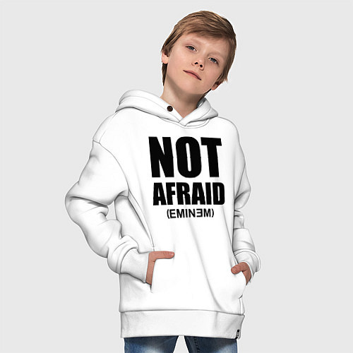 Детское худи оверсайз Not Afraid / Белый – фото 4